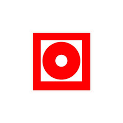 Знак F-10 «Кнопка включения установок (систем) пожарной автоматики» 150×150 (самоклейка)
