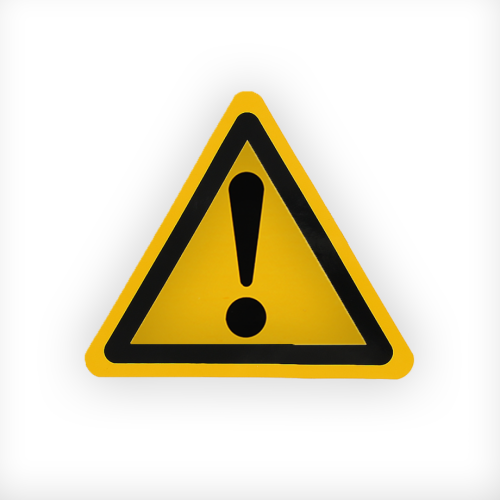 Знак W09 Внимание. Опасность (прочие опасности) на самоклеящейся не светящейся плёнке на пластиковой основе, 200х200 НПО ПУЛЬС