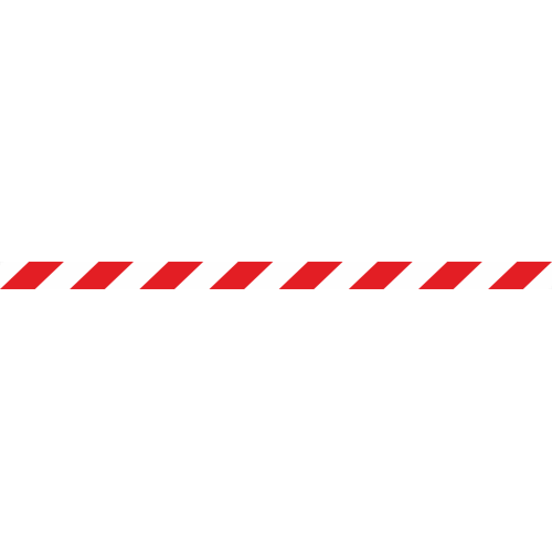 Лента КЛ-04 напольная с ламинацией с красными полосками на белом фоне 50х1500