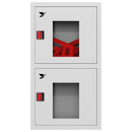 Шкаф пожарный ШП-К-О-Пульс-320-12 ВОБ ЕВРО правый с евроручками (встроенный, открытый, белый)