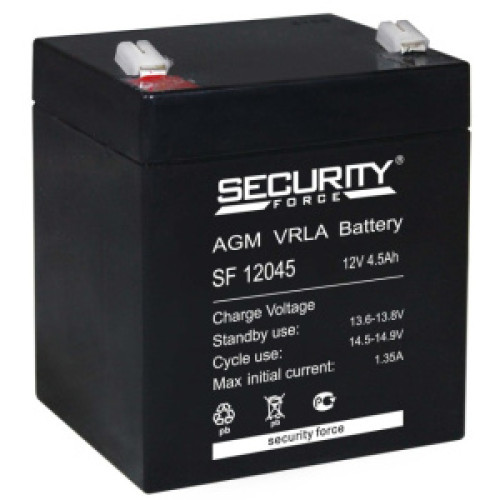 Аккумуляторная батарея Security Force SF 12045 (12В 4,5Ач) 90х70х101 мм