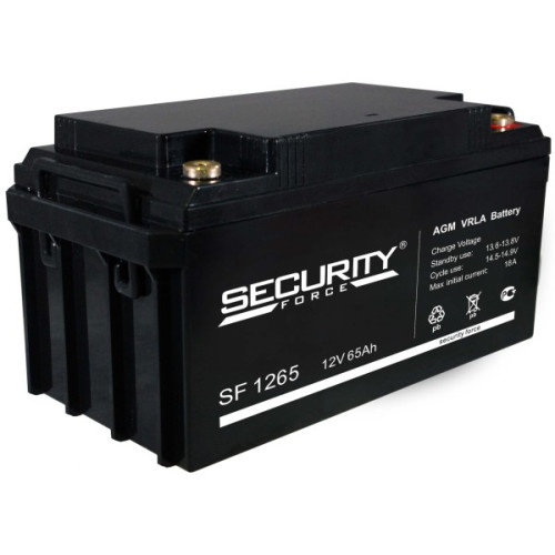 Аккумуляторная батарея Security Force SF 1265 (12В 65Ач) 350х167х174 мм